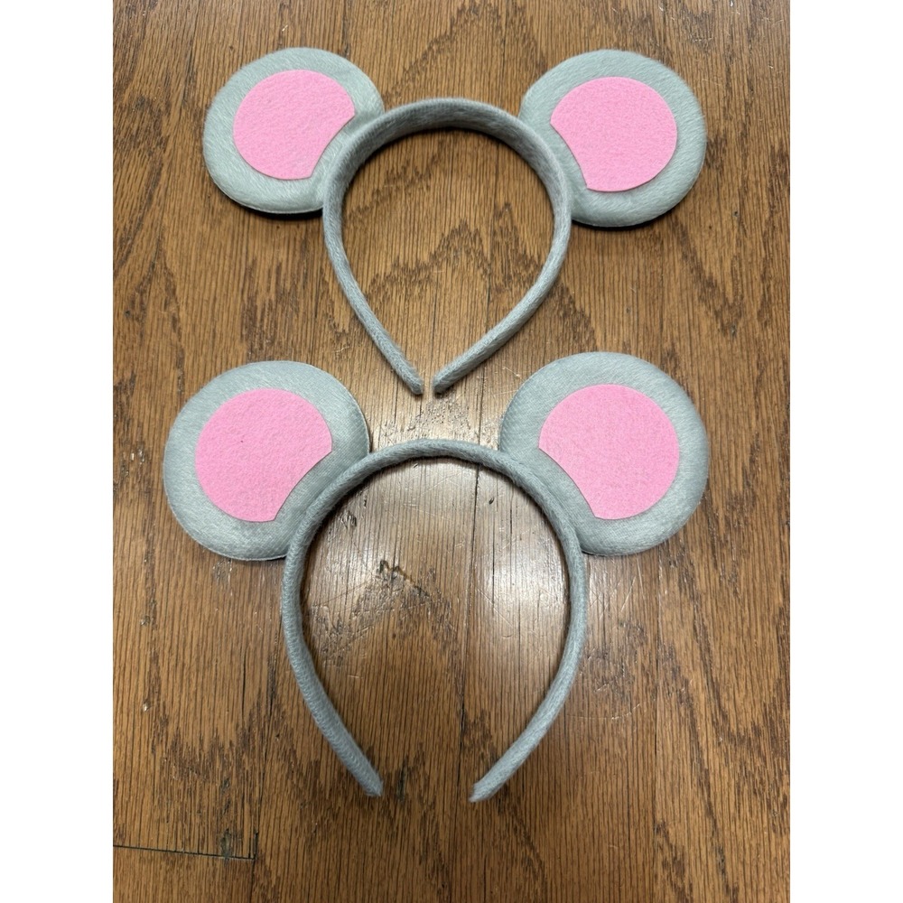 Mouse Ears Set of 2 Gray Pink Give a Mouse a Cookie Gus Costume Cosplay NEW!